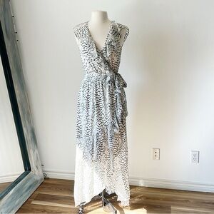 Ramy Brook Wilma Printed Ruffle High-Low Maxi Dress